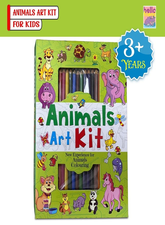 BRIJBASI Hello Friend Animal Colouring Art Book Kit for Kids, Childrens and Toddler Gifts with 32-Pages Coloring Activity Book, 12 Color Pencils Set - Ages 2+ Years - Image 5